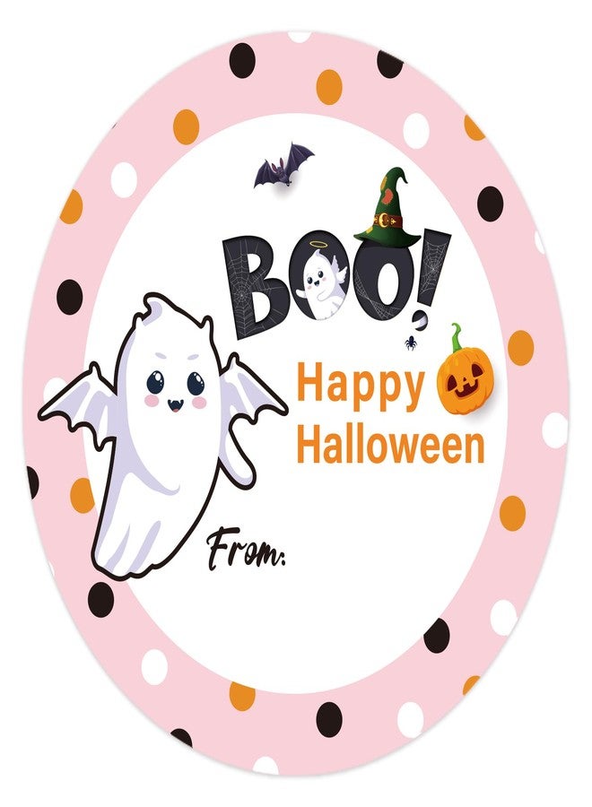 JUESMOS 60PCS Halloween Tags Gift Label Stickers from Name 2" Round Seal Label Sticker Halloween Gifts Tag Sticker for Envelope Seals Self Adhesive Spooky Ghost Pumpkin Sticker for Treat Goodie Bags - Image 1